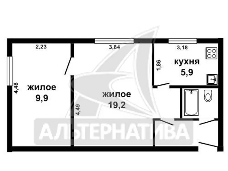 2-комнатная квартира,  Брестский р-н,  Черни дер.,  Брестская ул. w161456 2