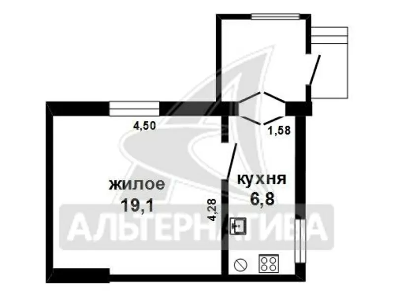 Квартира в блокированном доме. 2001 г.п. г.Брест. w162035 2