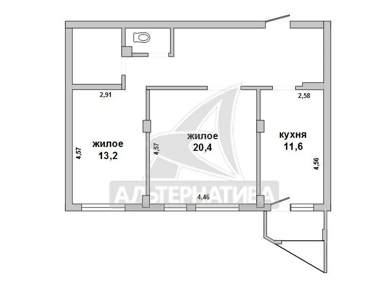 2-комнатная квартира,  г.Брест,  Зубачева ул.,  2014 г.п. 172394