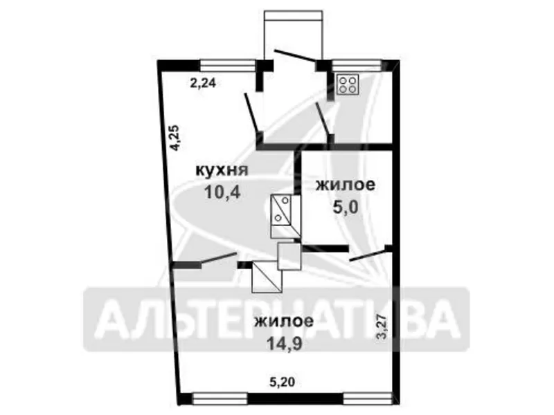 2-комн.квартира,  Каменецкий район,  г.Высокое,  35, 1/19, 9/10, 4. w160301 4