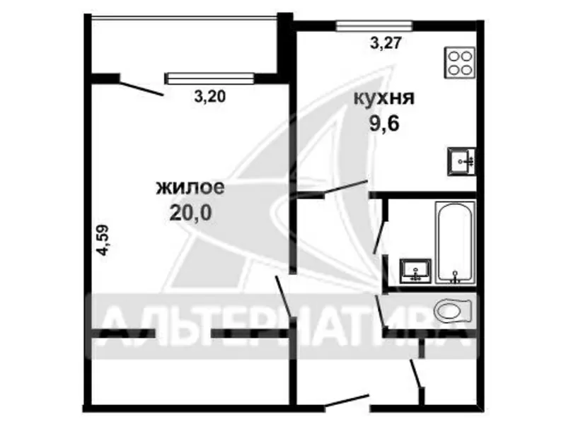 1-комнатная квартира,  г.Брест,  28 Июля ул.,  1997 г.п. w162553 2