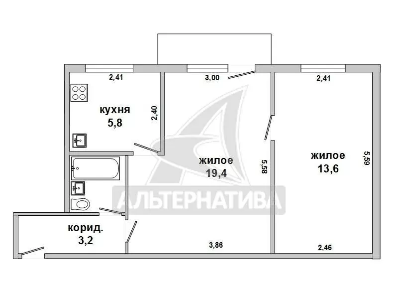 2-комнатная квартира,  г.Брест,  Интернациональная ул. w171929 8