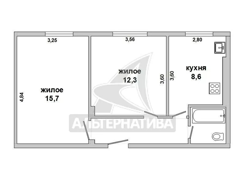 2-комнатная квартира,  г.Брест,  Защитников Отечества ул. w171402 10