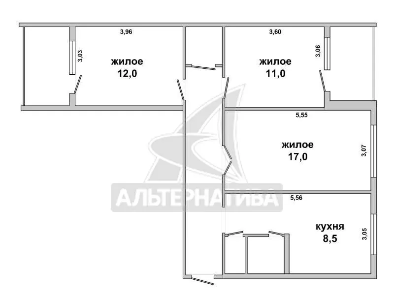 3-комнатная квартира,  г.Брест,  Волгоградская ул. w172345 5