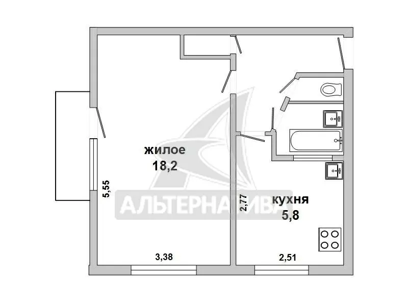 Срочно !!! 1-комнатная квартира,  г.Брест,  Кирова ул. w172673 2