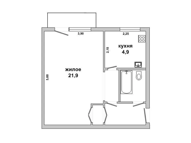 1-комнатная квартира,  г.Брест,  Гоголя ул.,  1957 г.п. w171877 10