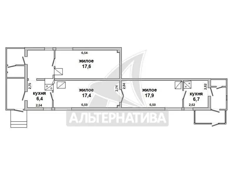 3-комнатная квартира,  г.Брест,  Писателя Смирнова ул. w172913 4