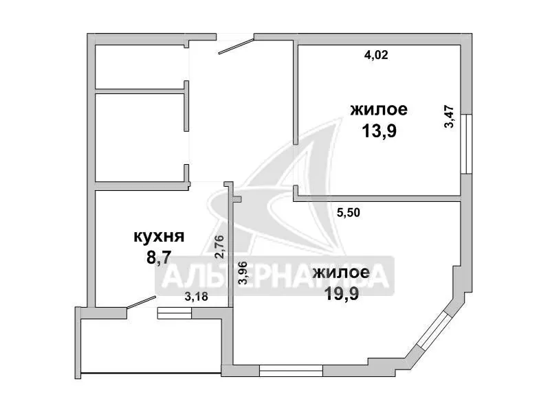 2-комнатная квартира,  г.Брест,  Фомина ул. w1780016