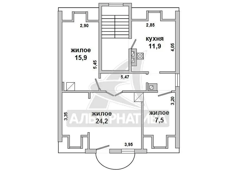 3-комнатная квартира,  г.Брест,  Кирова ул. w162525 2