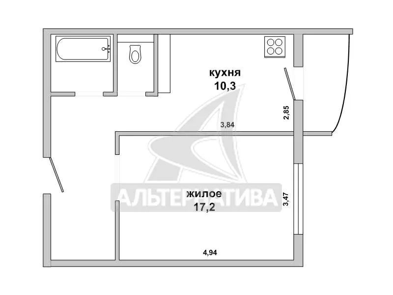 1-комнатная квартира,  г.Брест,  Сальникова ул. w180148 2