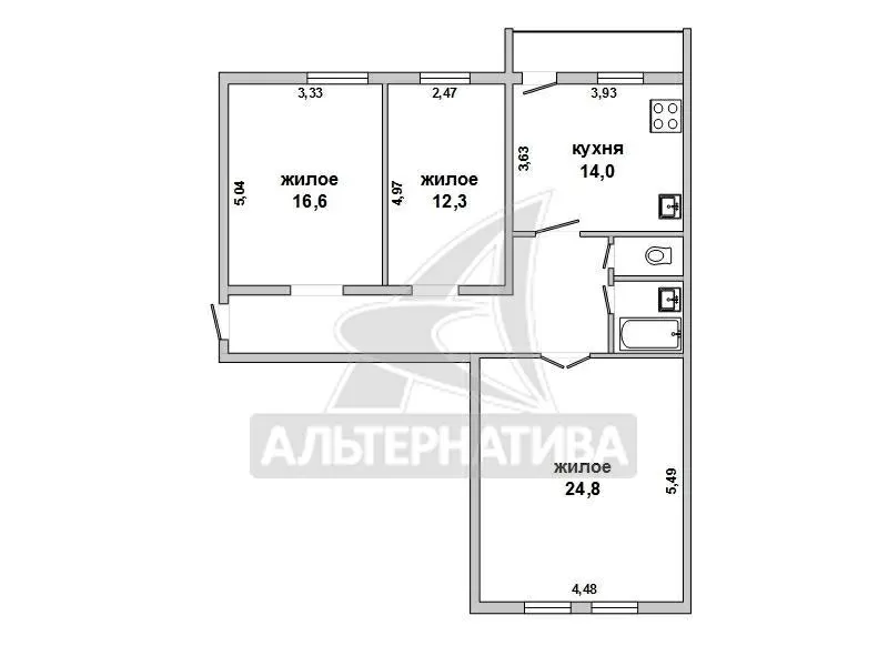 3-комнатная квартира,  г.Брест,  Машерова пр-т,  2003 г.п. w172130 11