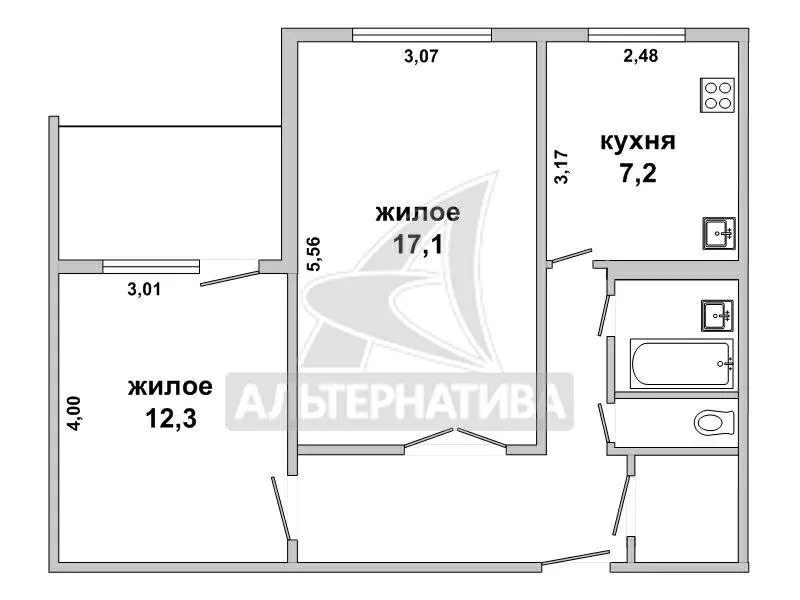 2-комнатная квартира,  г.Брест,  Орловская ул. w180076 18