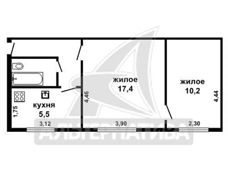 2-комнатная квартира,  д.Тельмы,  Солейко ул.,  1/2 кирпичного. w170568 5