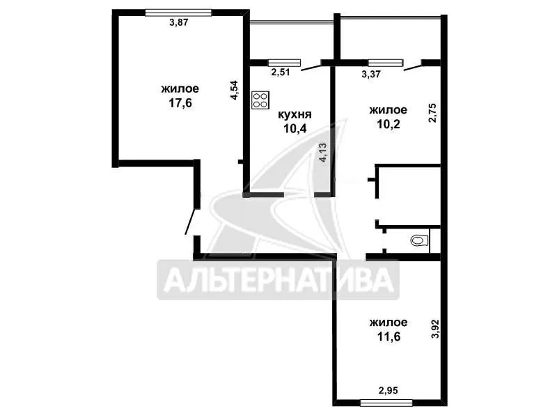 3-комнатная квартира,  г.Брест,  Воровского ул.,  2016 г.п. w171113 7