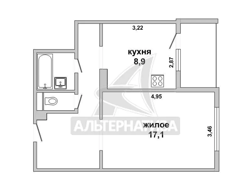 1-комнатная квартира,  г.Брест,  Карьерная ул. w180083 9