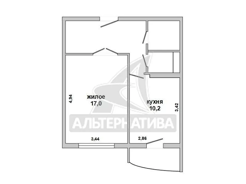 1-комнатная квартира,  г. Брест,  ул. Луцкая,  2017 г.п. w181613