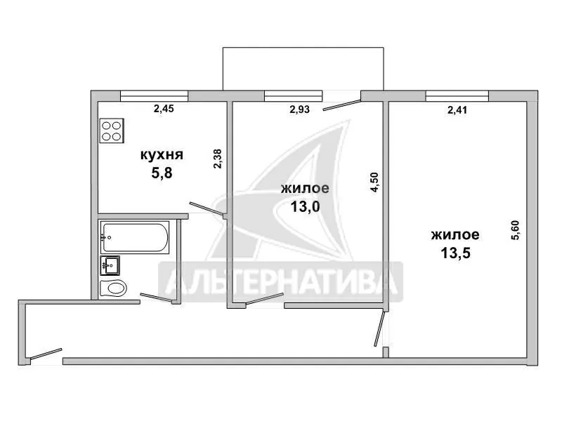 2-комнатная квартира,  г.Брест,  Интернациональная ул. w171242 3