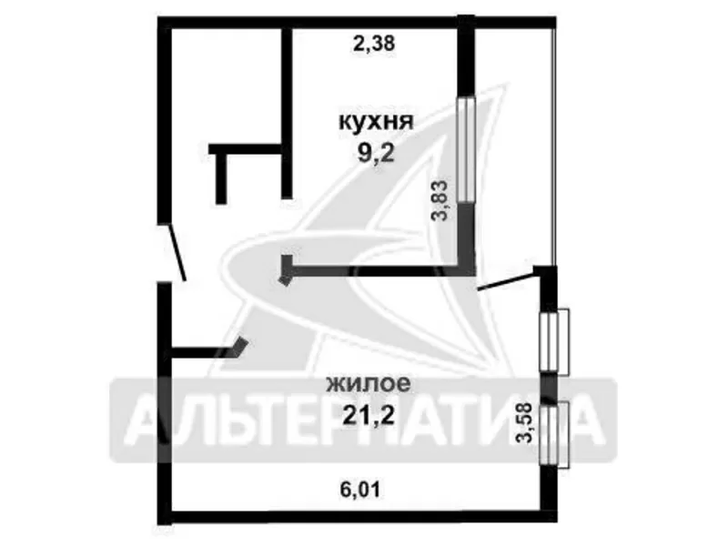 1-комнатная квартира,  г.Брест,  Ясеневая ул.,  2009 г.п. w160115 2