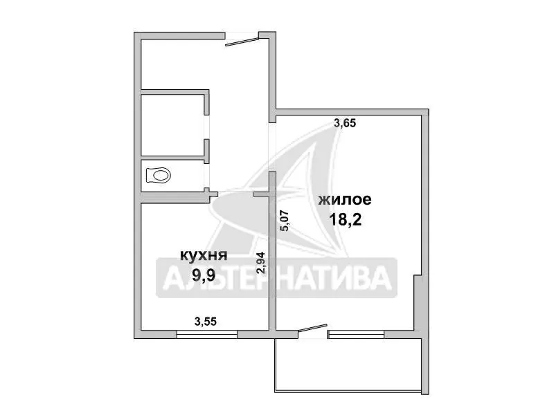 1-комнатная квартира,  г. Брест,  ул. Краснознаменная,  2015 г.п. w180798 14