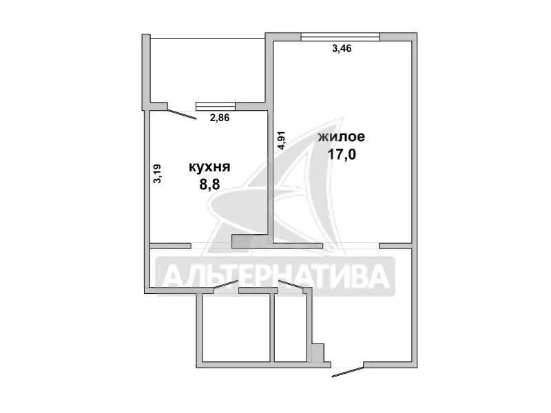 1-комнатная квартира,  г. Брест,  ул. Суворова,  2005 г.п. w181161 4