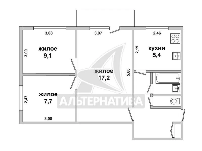 3-комнатная квартира,  г.Брест,  Пионерская ул. w172300 7