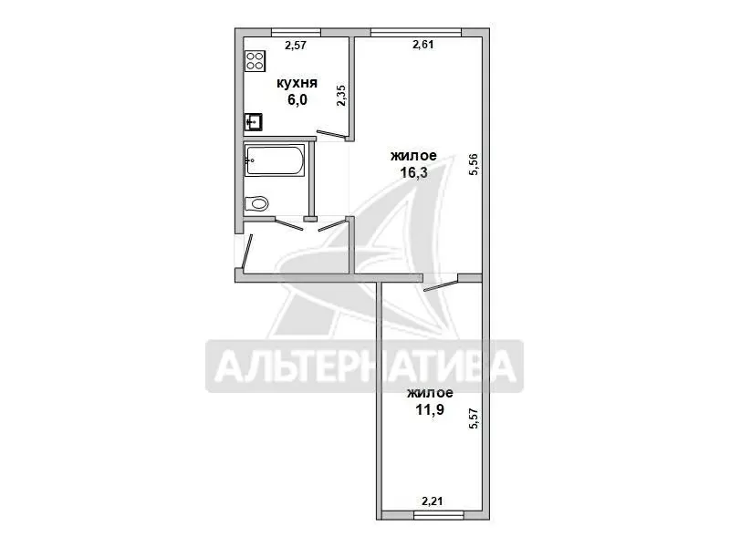 2-комнатная квартира,  г. Брест,  пр-т Машерова. w180925 4