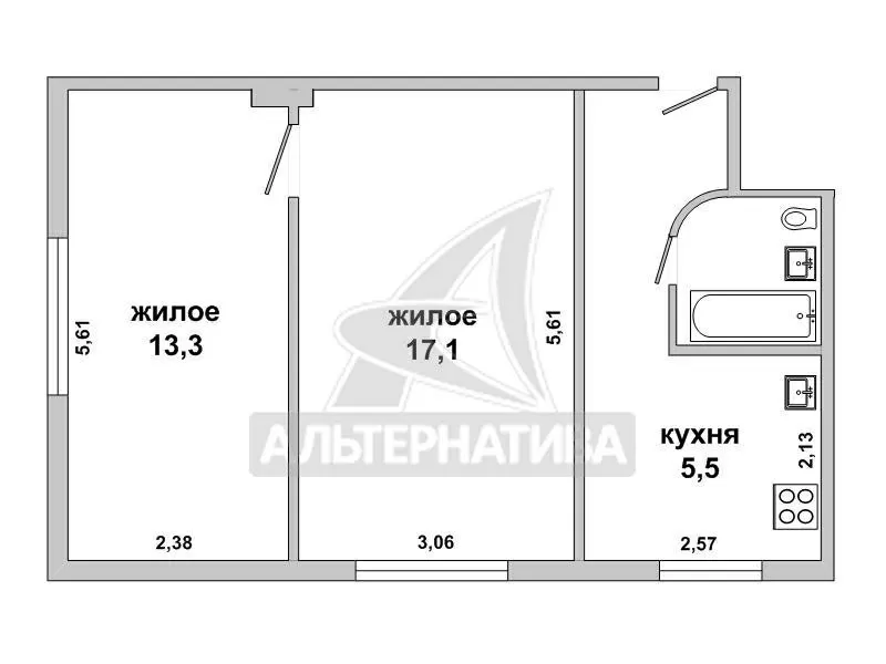 2-комнатная квартира,  г. Брест,  ул. Красногвардейская. w181185 9