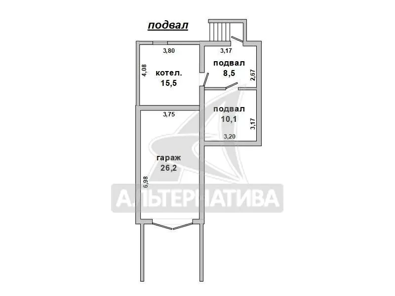 Квартира в блокированном доме. 1994 г.п. г.Каменец. r162241 5