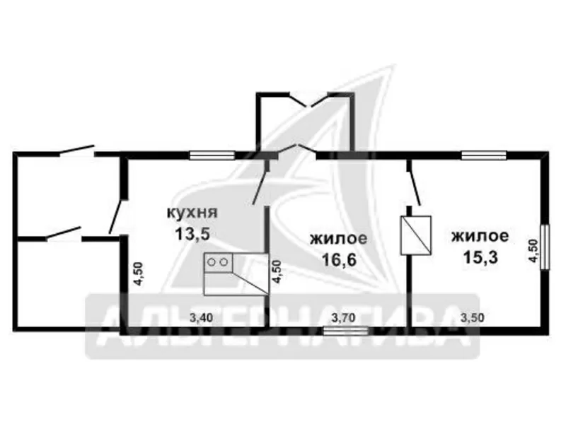 Жилой дом. г.Малорита. Брус / шифер. 1 этаж. r162434 13