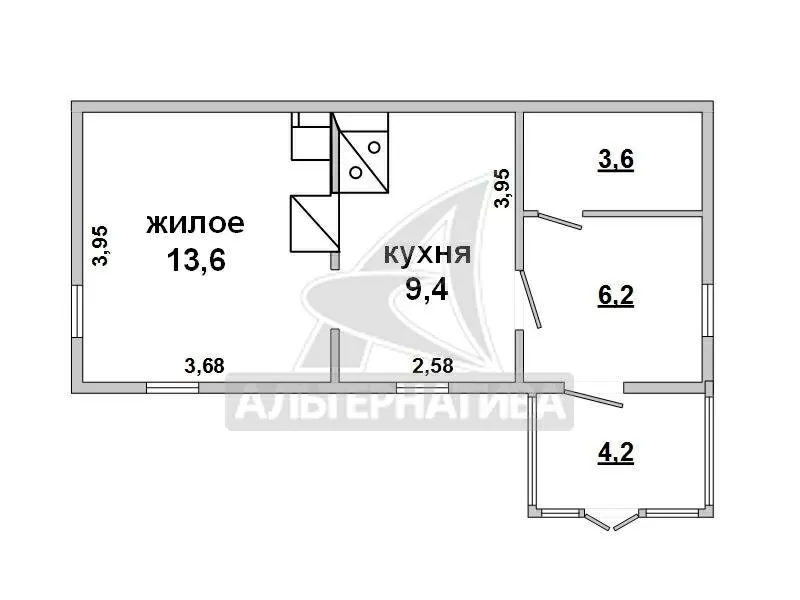 Жилой дом. Каменецкий р-он. Брус / шифер. r170410 7