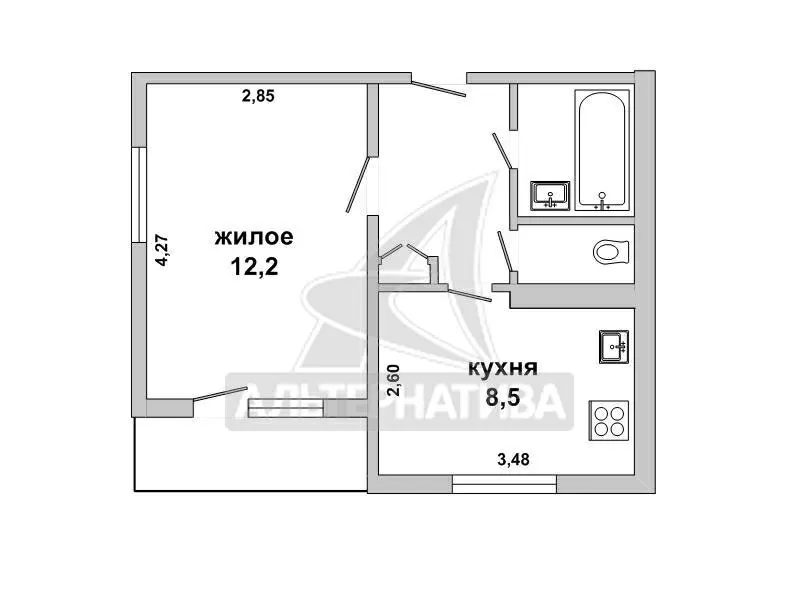 1-комнатная квартира,  г.Каменец,  Брестская ул. w172170 5