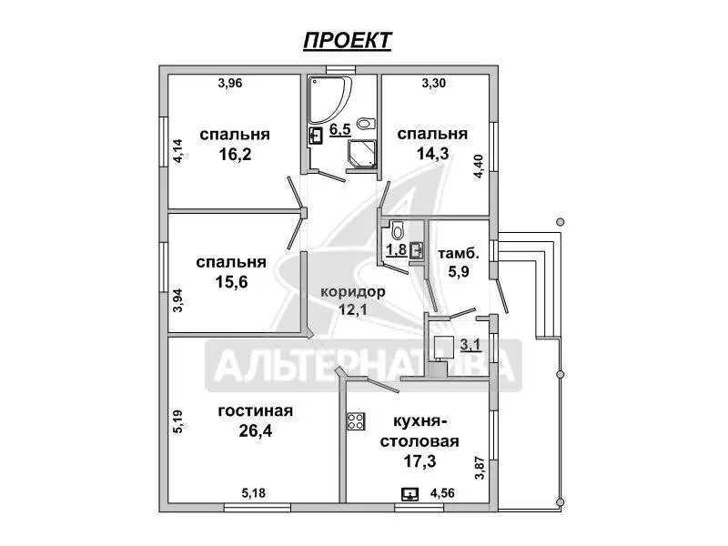 Дом под чистовую отделку в г.Бресте. 2016 г.п. 1 этаж. r180848 14