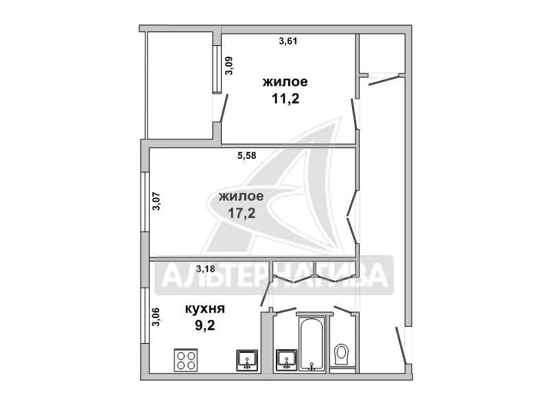 2-комнатная квартира,  г. Брест,  ул. Орловская,  1988 г.п. w180483 11