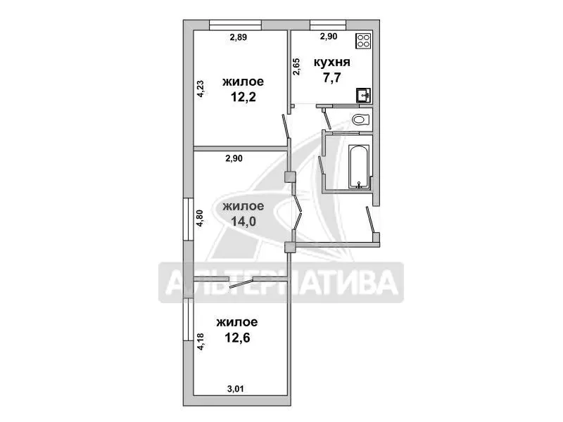 3-комнатная квартира,  г. Брест,  ул. Ленина,  1958 г.п. w181486 9