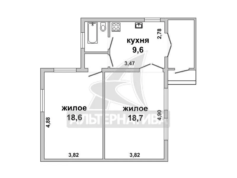 2-комнатная квартира,  г. Брест,  ул. Свердлова,  до 1917 г.п. w181371 2