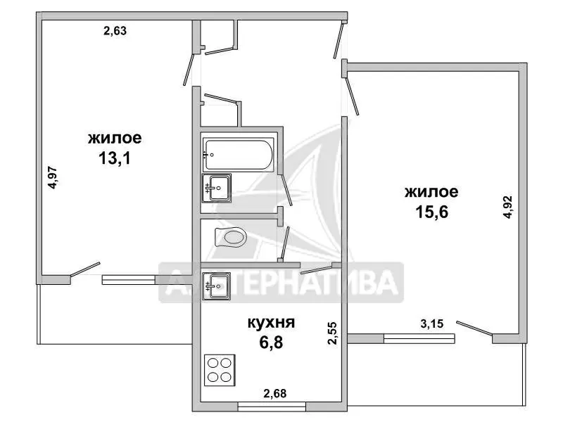 2-комнатная квартира,  г. Брест,  ул. Кирова,  1983 г.п. w181503 7