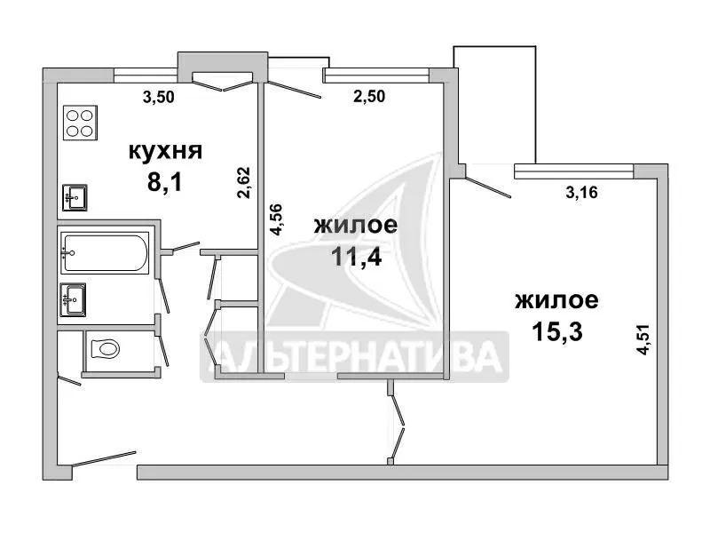 2-комнатная квартира,  Брестский р-н,  д. Тельмы-1,  ул. Солейко. w182344 3