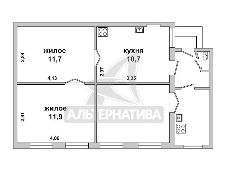 2-комнатная квартира,  г. Брест,  ул. Маяковского. w182638 8