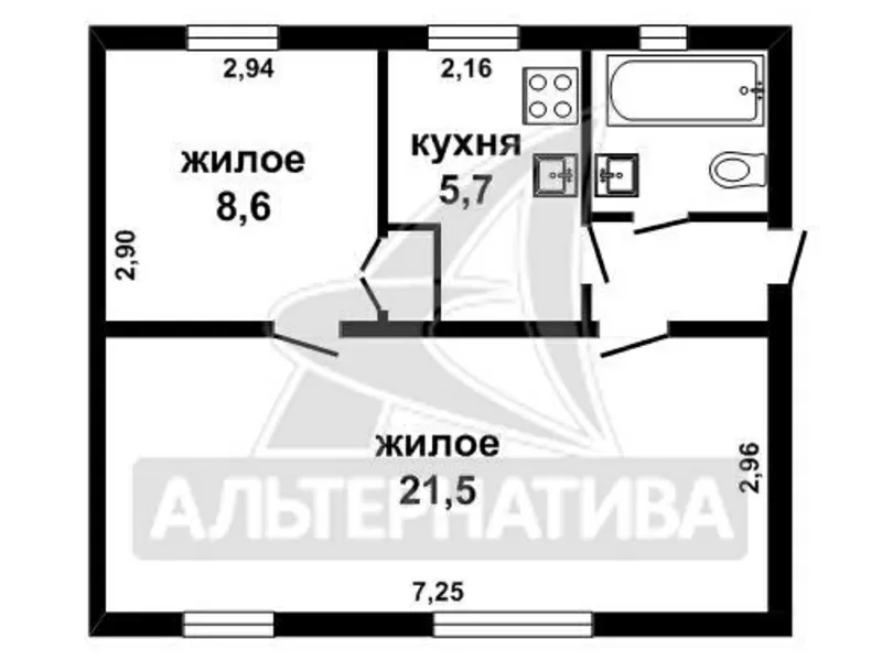 2-комнатная квартира,  г.Малорита,  Пионерская ул.,  1968 г.п. w161484 4