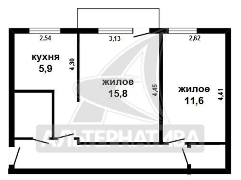 2-комнатная квартира,  Брест,  Шевченко бул,  45, 9/45, 2/27, 4/5, 9. w161822 4