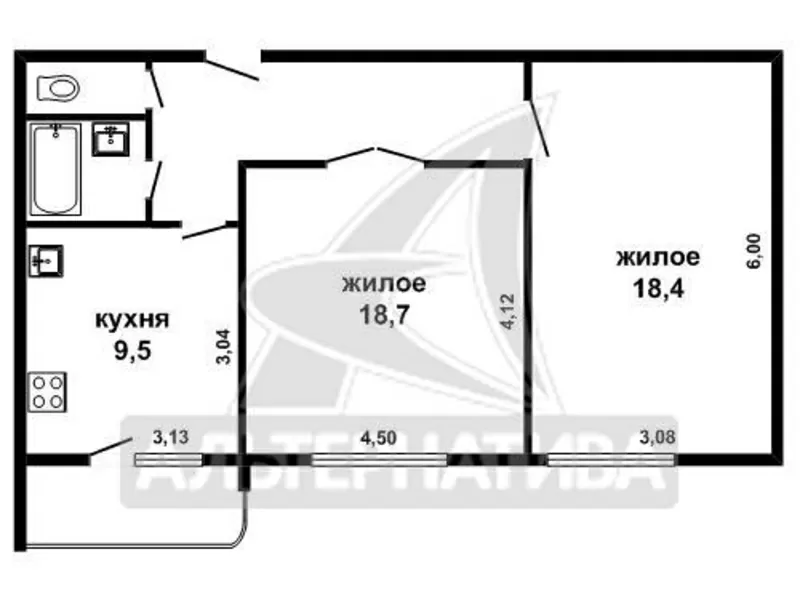 2-комнатная квартира,  г.Брест,  Горького ул. w162557 4