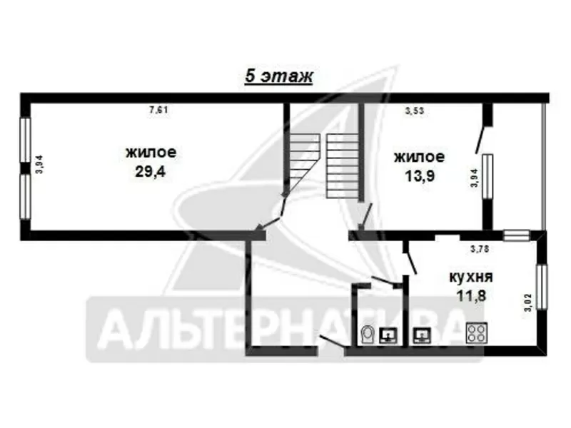 4-ком. квартира, Брест,  Краснознаменная,  147, 3/144, 7/80, 0/11, 8. w162180 7