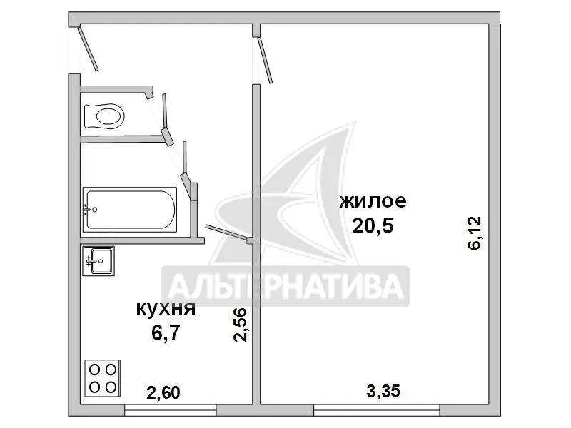 1-ком. квартира,  Брест,  Рокоссовского,  34, 3/34, 3/20, 5/6, 7. w162315 12