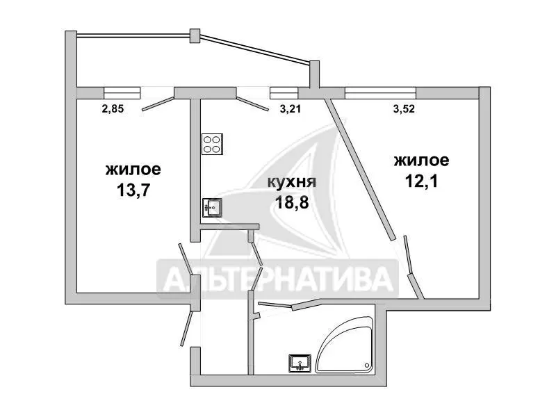 2-комнатная квартира,  г. Брест,  ул. Московская,  2002 г.п. w181509 7