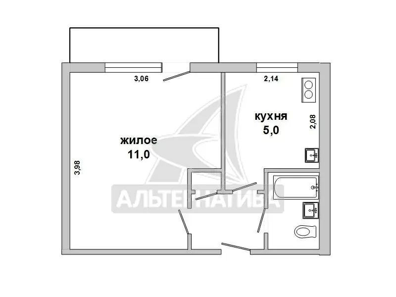 1-комнатная квартира,  г.Брест,  Молодогвардейская ул. w170138 4