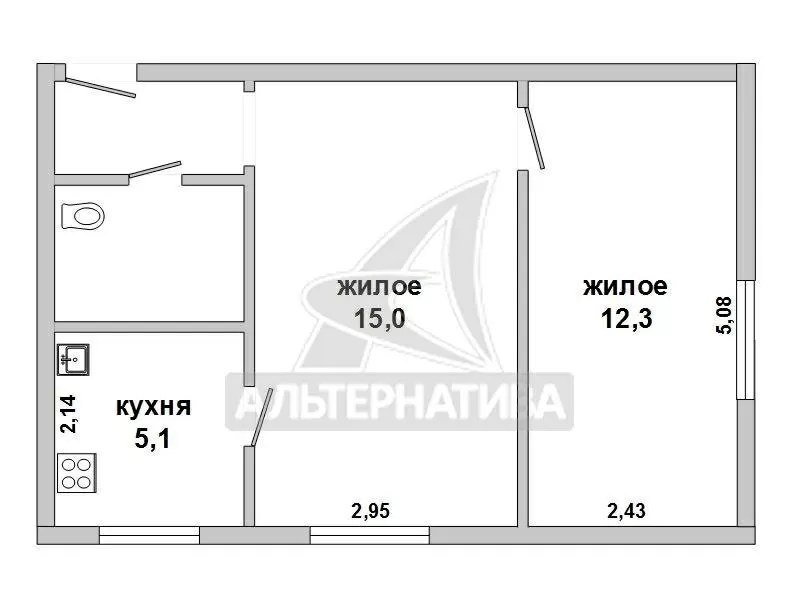 2-комнатная квартира,  г.Брест,  Наганова ул.,  1956 г.п. w170832 12