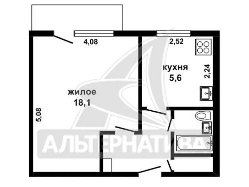 1-комнатная квартира,  г.Брест,  Шоссейная ул.,  1989 г.п. w170043