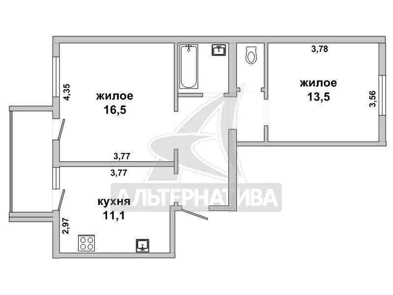 2-комнатная квартира,  г. Брест,  ул. Брестских дивизий w170293