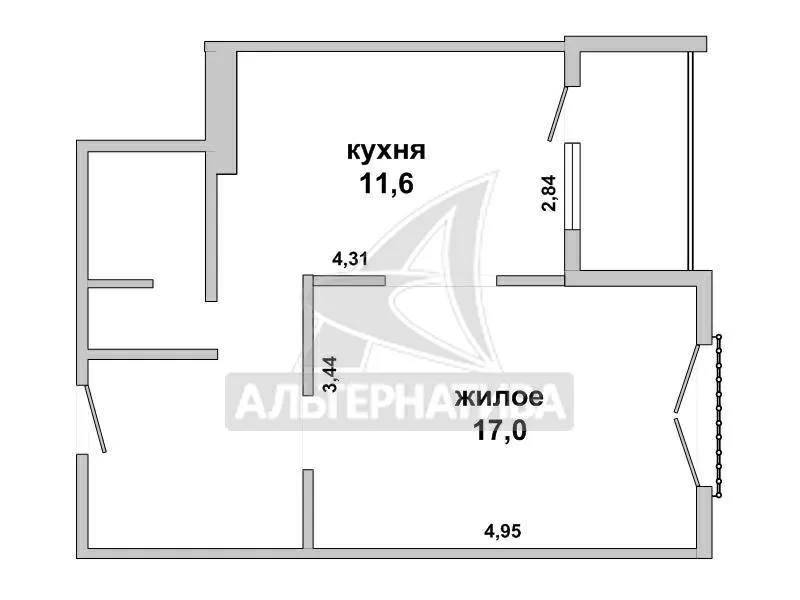 1-комнатная квартира,  г.Брест,  Суворова ул.,  2007 г.п. w171358 10