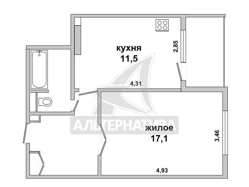 1-комнатная квартира,  г.Брест,  Пронягина ул.,  2010 г.п. w171311 5